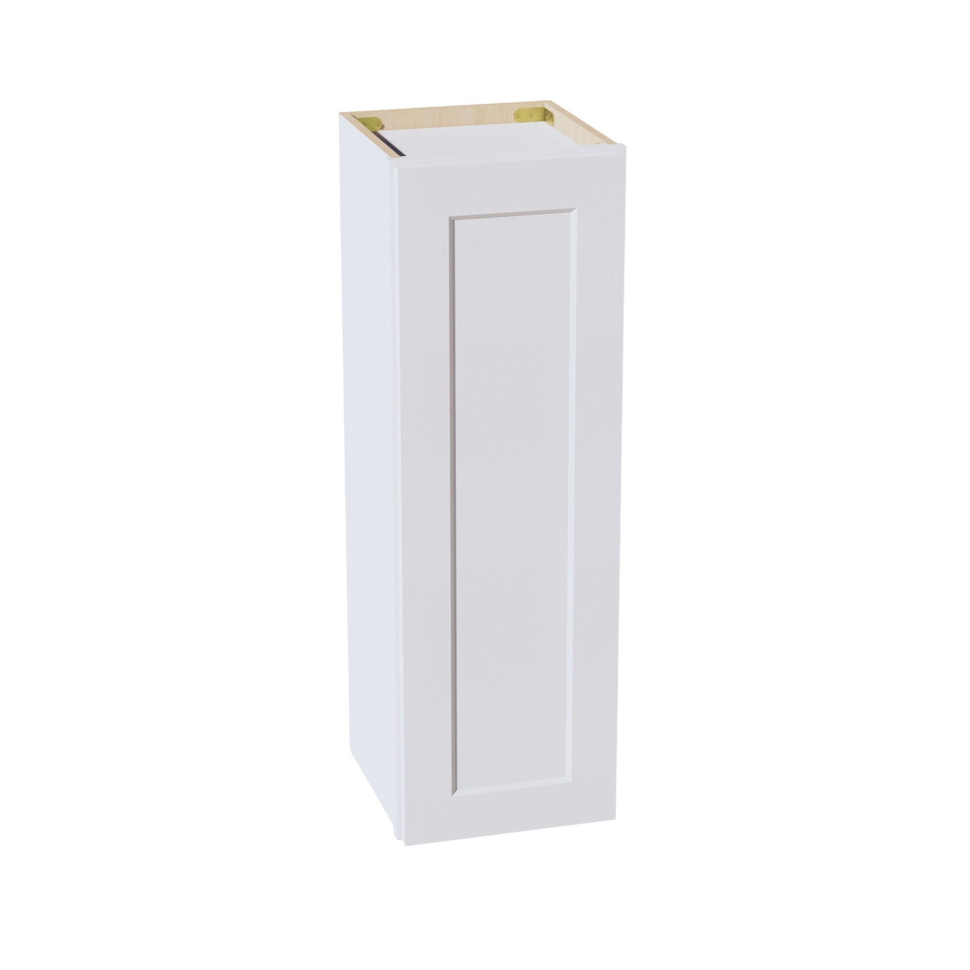 W1236-SW  Wall Cabinet 1 Door & 2 Shelves - Shaker Style - Pure White   12"W x 36"H x 12"D