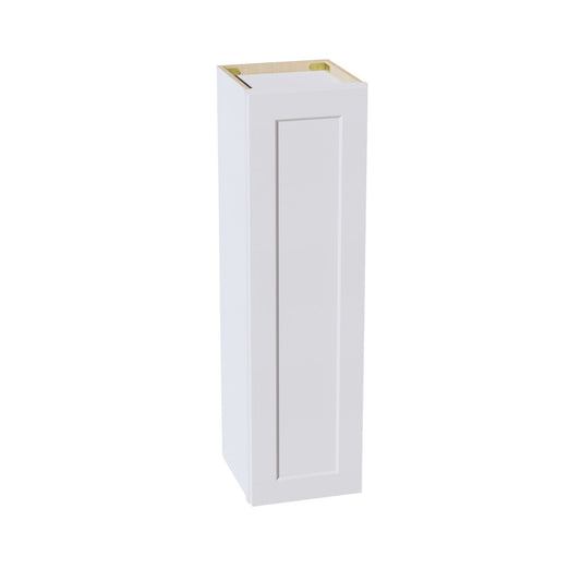 W1242-SW  Wall Cabinet 1 Door & 2 Shelves - Shaker Style - Pure White   12"W x 42"H x 12"D