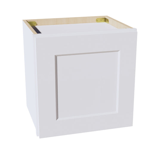 W1515-SW  Wall Cabinet 1 Door & 2 Shelves - Shaker Style - Pure White   15"W x 15"H x 12"D
