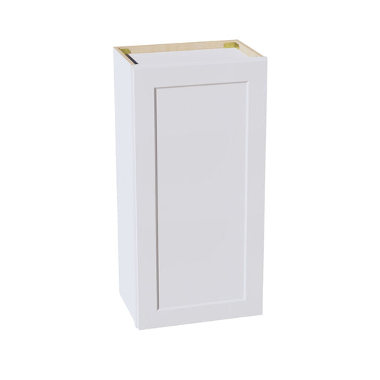 W1836-SW  Wall Cabinet 1 Door & 2 Shelves - Shaker Style - Pure White   18"W x 36"H x 12"D