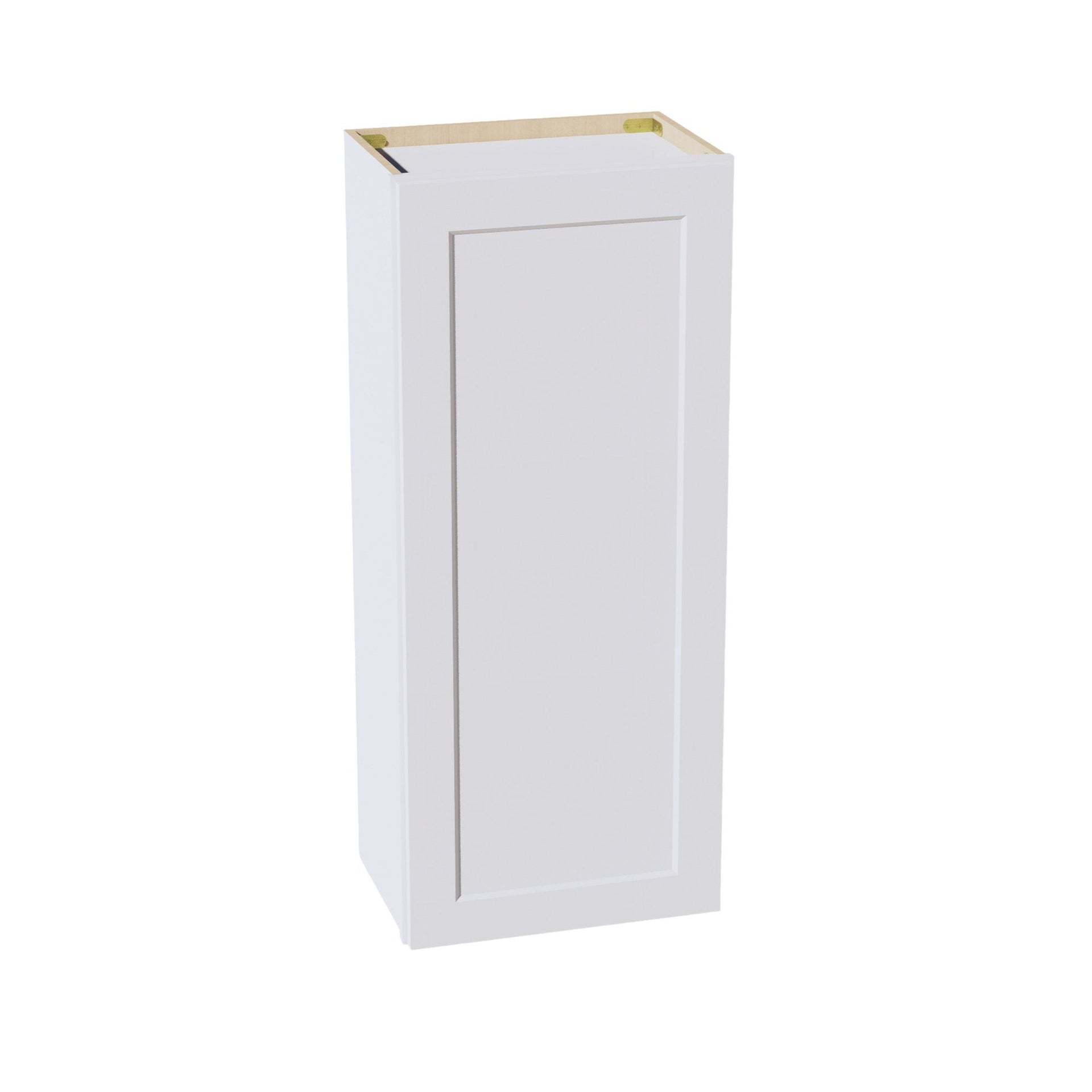 W1842-SW  Wall Cabinet 1 Door & 2 Shelves - Shaker Style - Pure White   18"W x 42"H x 12"D