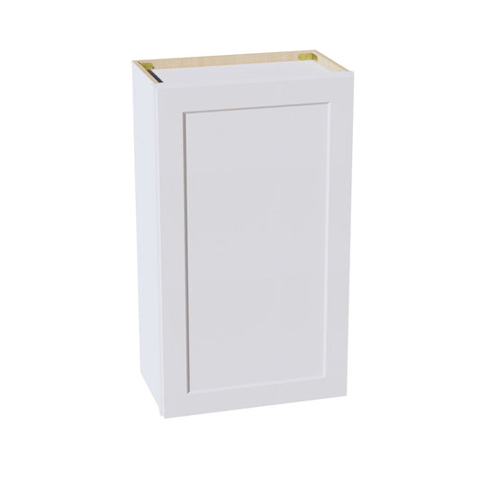 W2136-SW  Wall Cabinet 1 Door & 2 Shelves - Shaker Style - Pure White   21"W x 36"H x 12"D