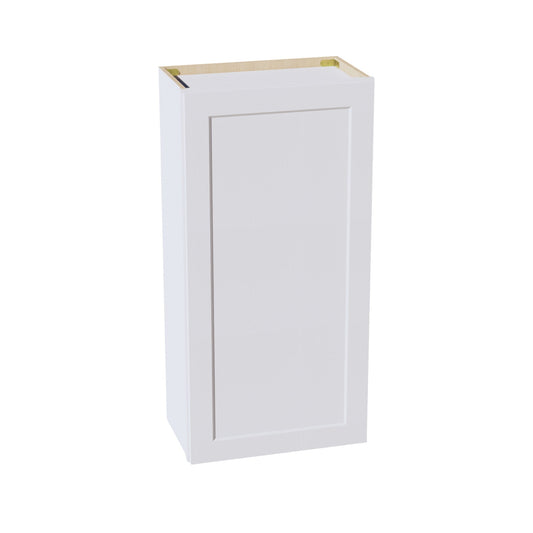 W2142-SW  Wall Cabinet 1 Door & 2 Shelves - Shaker Style - Pure White   21"W x 42"H x 12"D