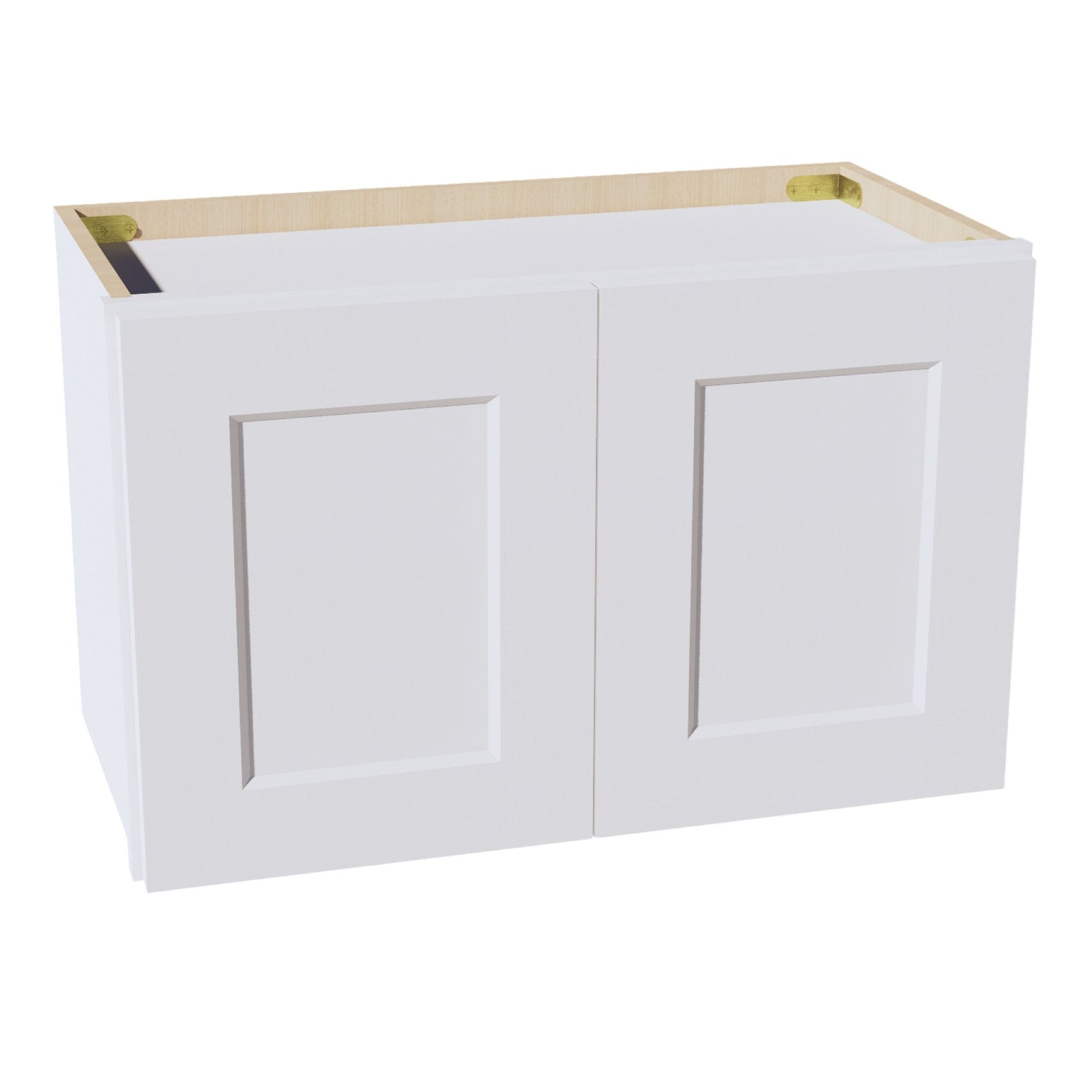 W2415-SW  Wall Cabinet 2 Doors & 2 Shelves - Shaker Style - Pure White   24"W x 15"H x 12"D