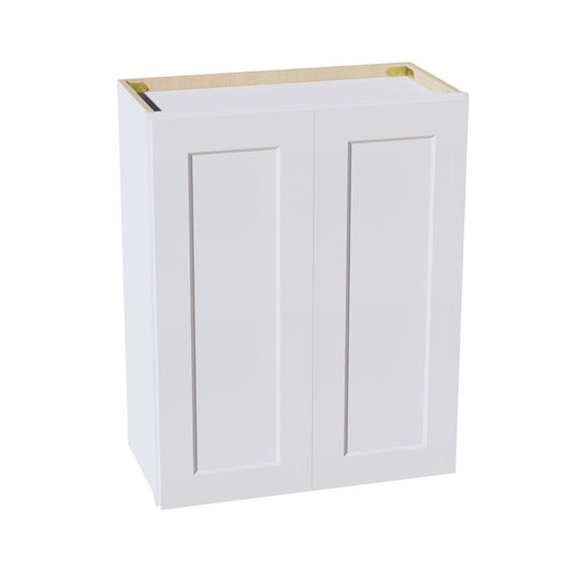 W2430-SW  Wall Cabinet 2 Doors & 2 Shelves - Shaker Style - Pure White   24"W x 30"H x 12"D