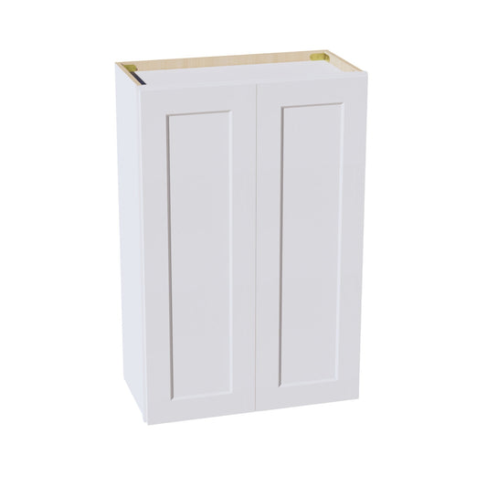 W2436-SW  Wall Cabinet 2 Doors & 2 Shelves - Shaker Style - Pure White   24"W x 36"H x 12"D