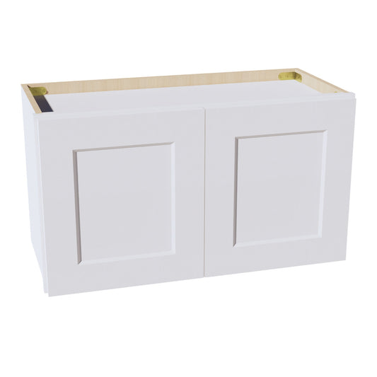 W2715-SW  Wall Cabinet 2 Doors & 2 Shelves - Shaker Style - Pure White   27"W x 15"H x 12"D