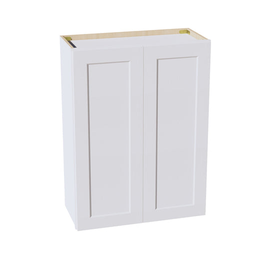 W2736-SW  Wall Cabinet 2 Doors & 2 Shelves - Shaker Style - Pure White   27"W x 36"H x 12"D