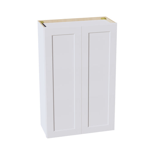 W2742-SW  Wall Cabinet 2 Doors & 2 Shelves - Shaker Style - Pure White   27"W x 42"H x 12"D