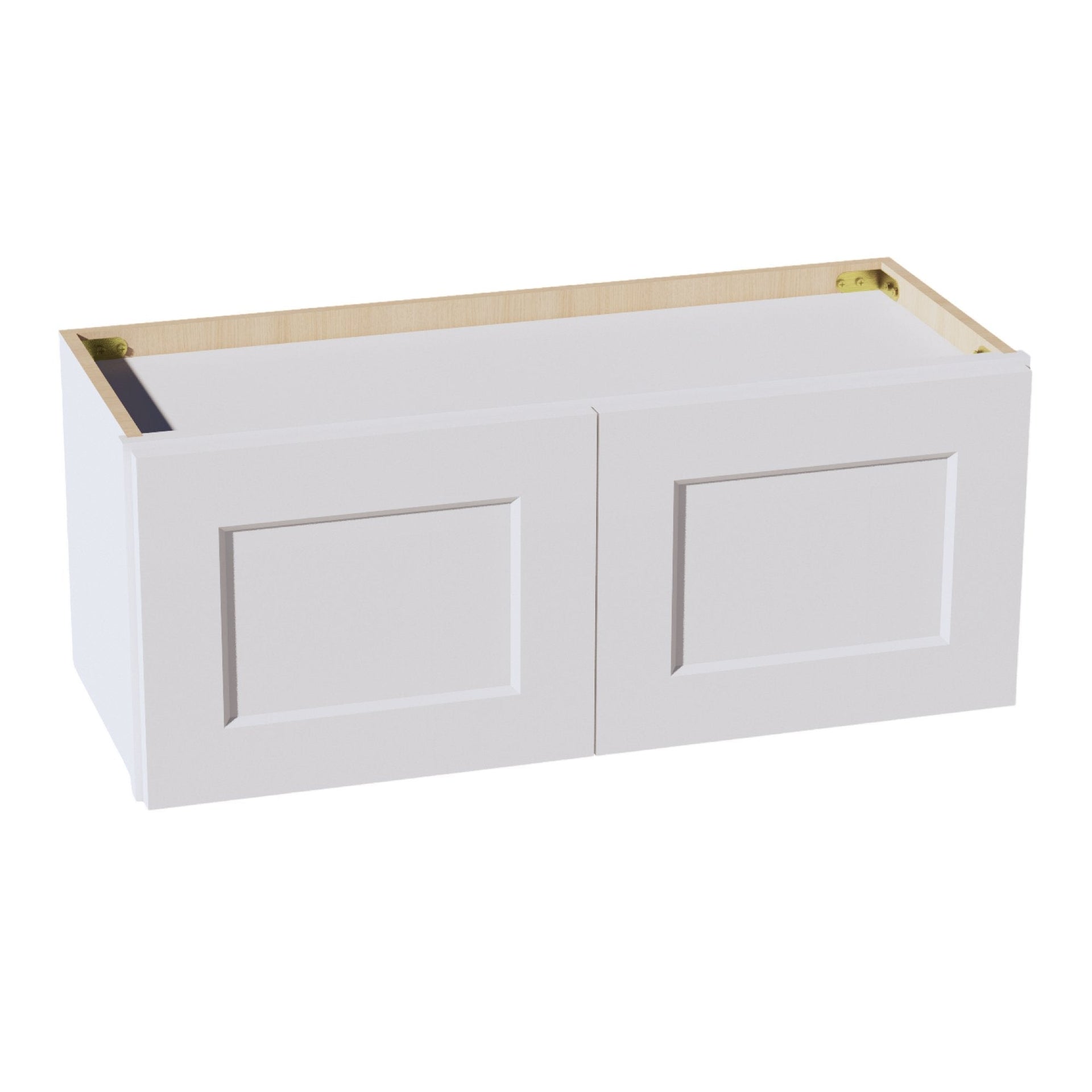 W3012-SW  Wall Cabinet 2 Doors & 2 Shelves - Shaker Style - Pure White   30"W x 12"H x 12"D