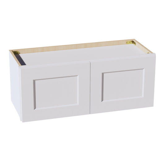 W3012-SW  Wall Cabinet 2 Doors & 2 Shelves - Shaker Style - Pure White   30"W x 12"H x 12"D