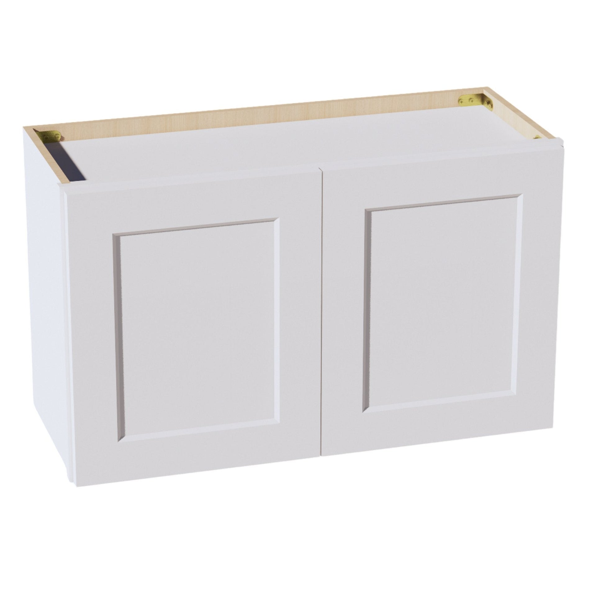 W3018-SW  Wall Cabinet 2 Doors & 2 Shelves - Shaker Style - Pure White   30"W x 18"H x 12"D