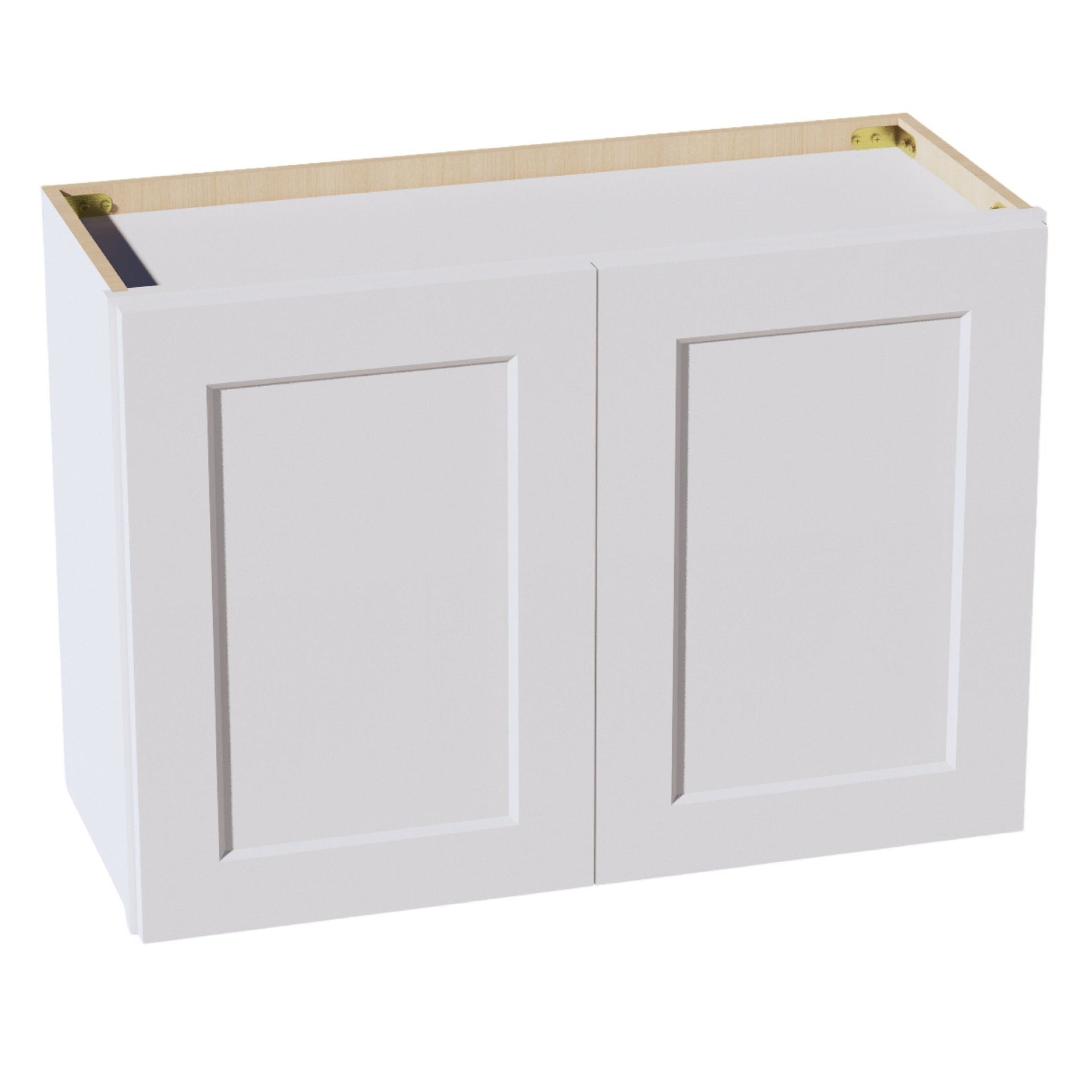 W3021-SW  Wall Cabinet 2 Doors & 2 Shelves - Shaker Style - Pure White   30"W x 21"H x 12"D