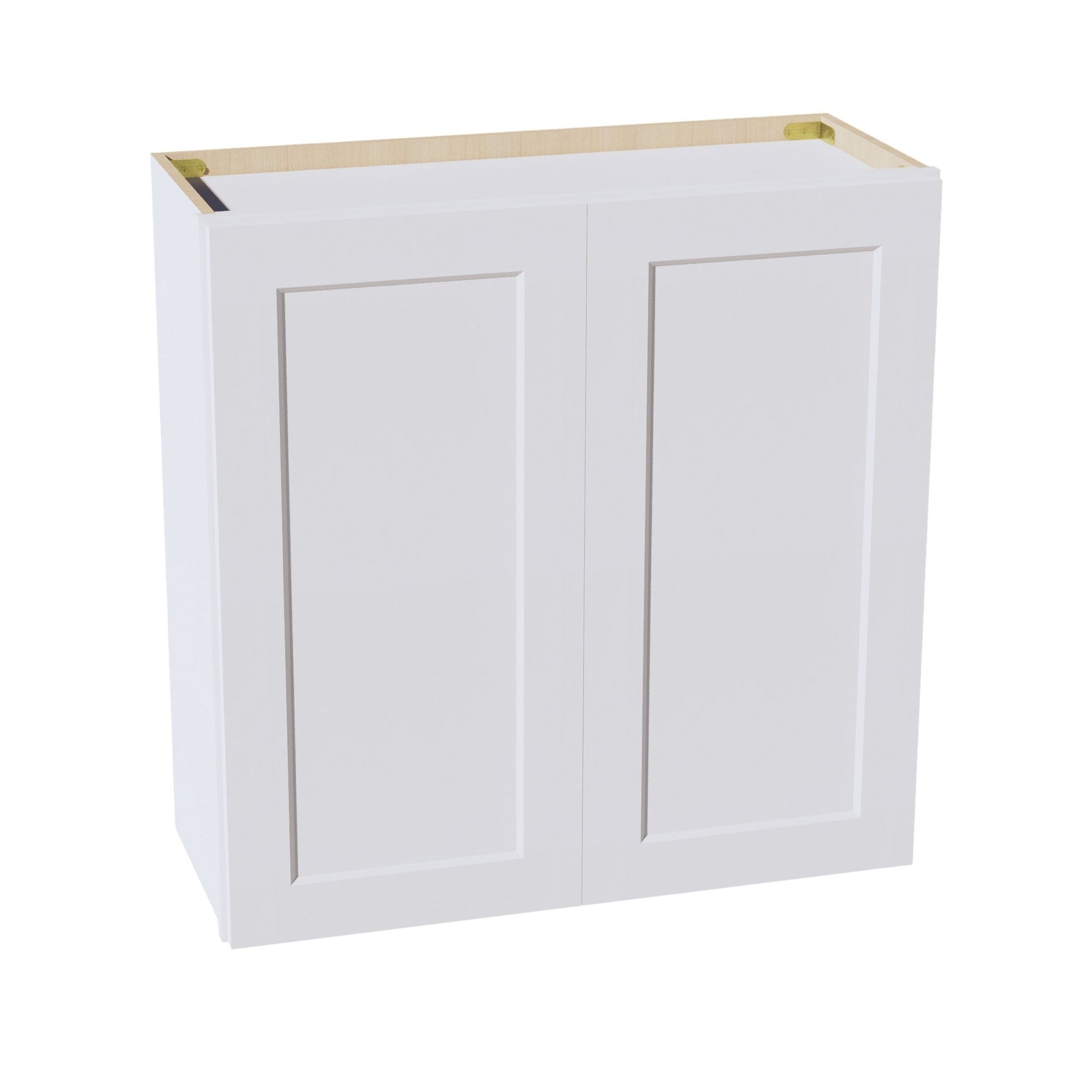 W3030-SW  Wall Cabinet 2 Doors & 2 Shelves - Shaker Style - Pure White   30"W x 30"H x 12"D