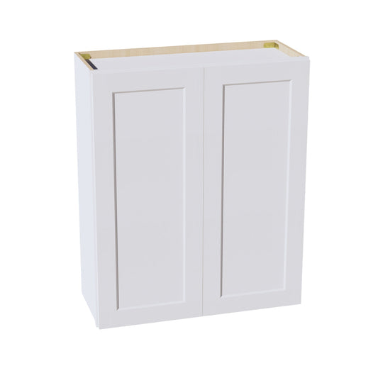 W3036-SW  Wall Cabinet 2 Doors & 2 Shelves - Shaker Style - Pure White   30"W x 36"H x 12"D