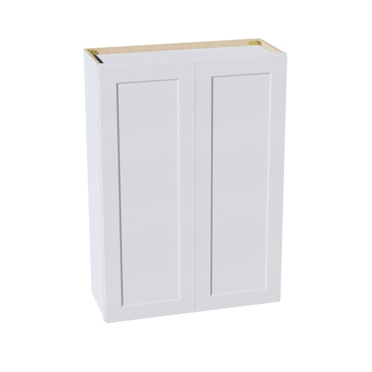 W3042-SW  Wall Cabinet 2 Doors & 2 Shelves - Shaker Style - Pure White   30"W x 42"H x 12"D