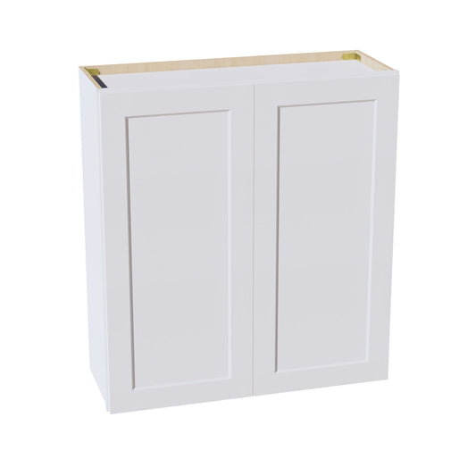 W3336-SW  Wall Cabinet 2 Doors & 2 Shelves - Shaker Style - Pure White   33"W x 36"H x 12"D