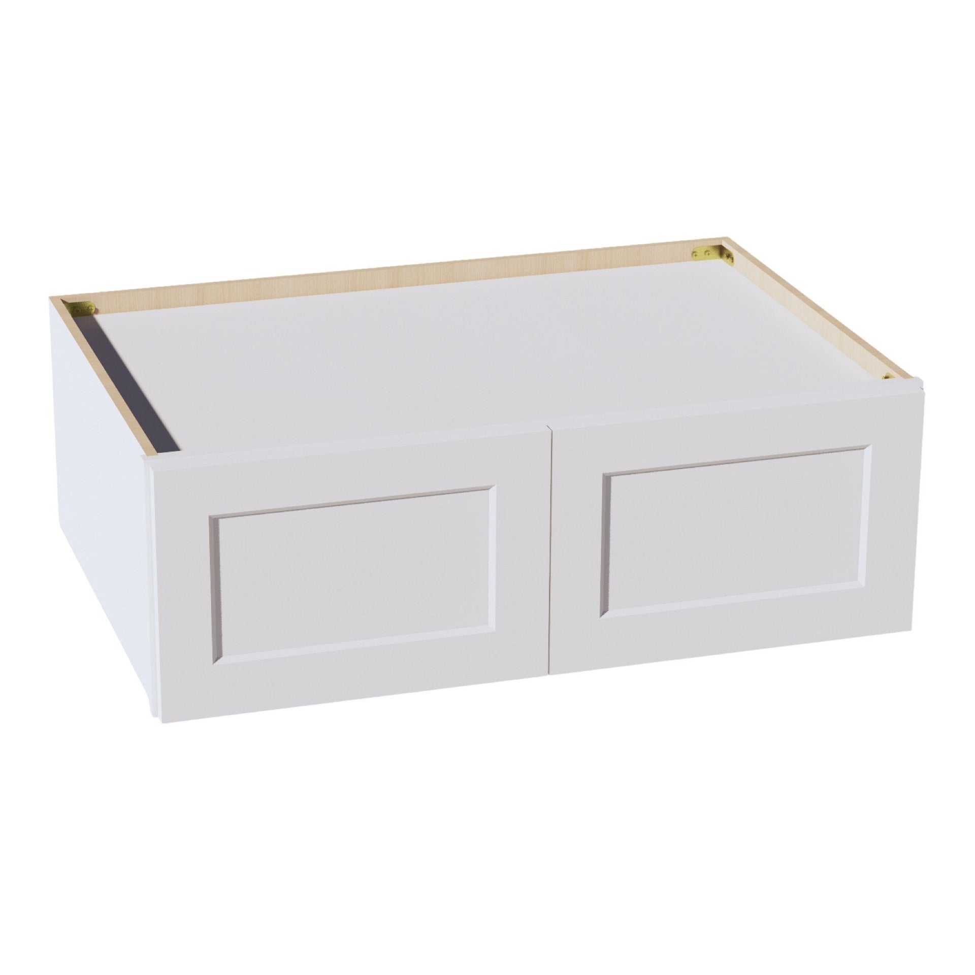 W3612-SW  Wall Cabinet 2 Doors & 2 Shelves - Shaker Style - Pure White   36"W x 12"H x 12"D