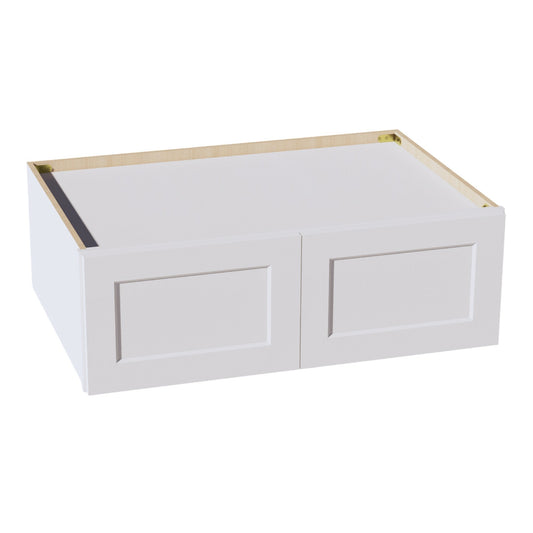 W3612-SW  Wall Cabinet 2 Doors & 2 Shelves - Shaker Style - Pure White   36"W x 12"H x 12"D