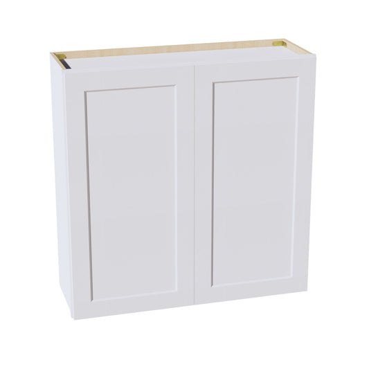 W3636-SW  Wall Cabinet 2 Doors & 2 Shelves - Shaker Style - Pure White   36"W x 36"H x 12"D