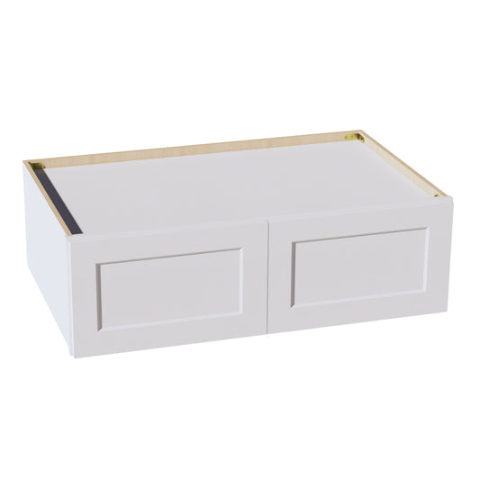 W3912-SW  Wall Cabinet 2 Doors & 2 Shelves - Shaker Style - Pure White   39"W x 12"H x 12"D