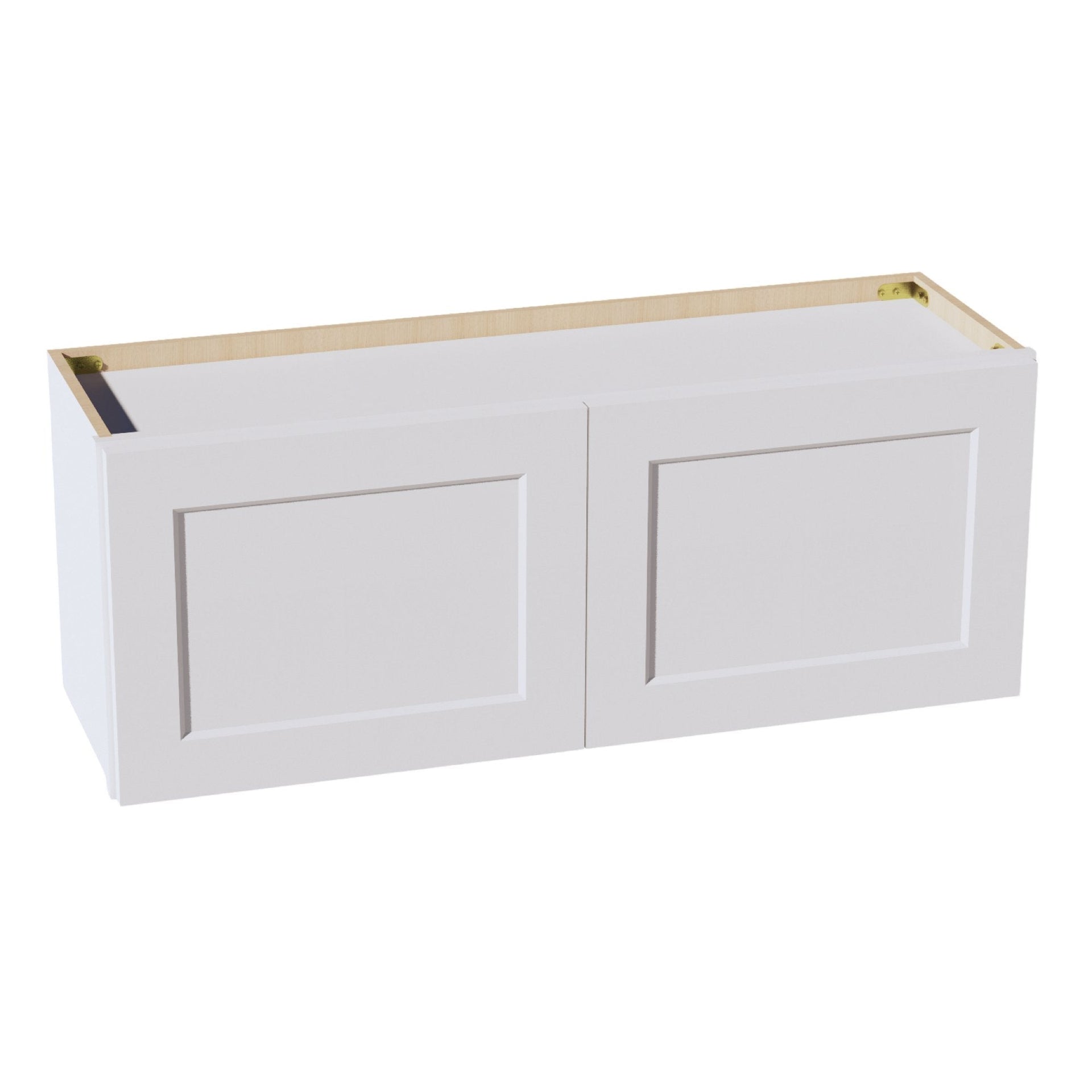 W391524-SW  Wall Cabinet 2 Doors & 2 Shelves - Shaker Style - Pure White   39"W x 15"H x 24"D