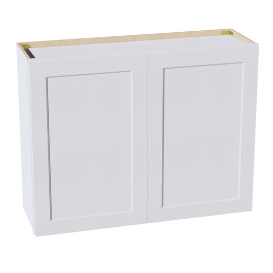 W3930-SW  Wall Cabinet 2 Doors & 2 Shelves - Shaker Style - Pure White   39"W x 30"H x 12"D