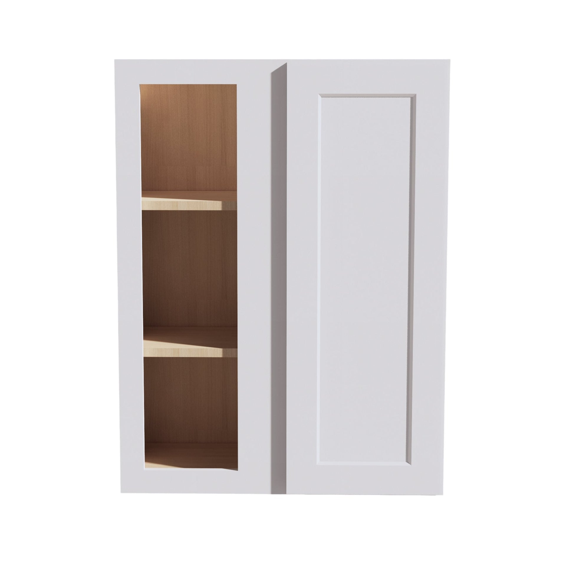WBC2736-SW  Wall Blind Corner Cabinet 1 Door & 2 Shelves - Shaker Style - Pure White   27"W x 36"H x 12"D