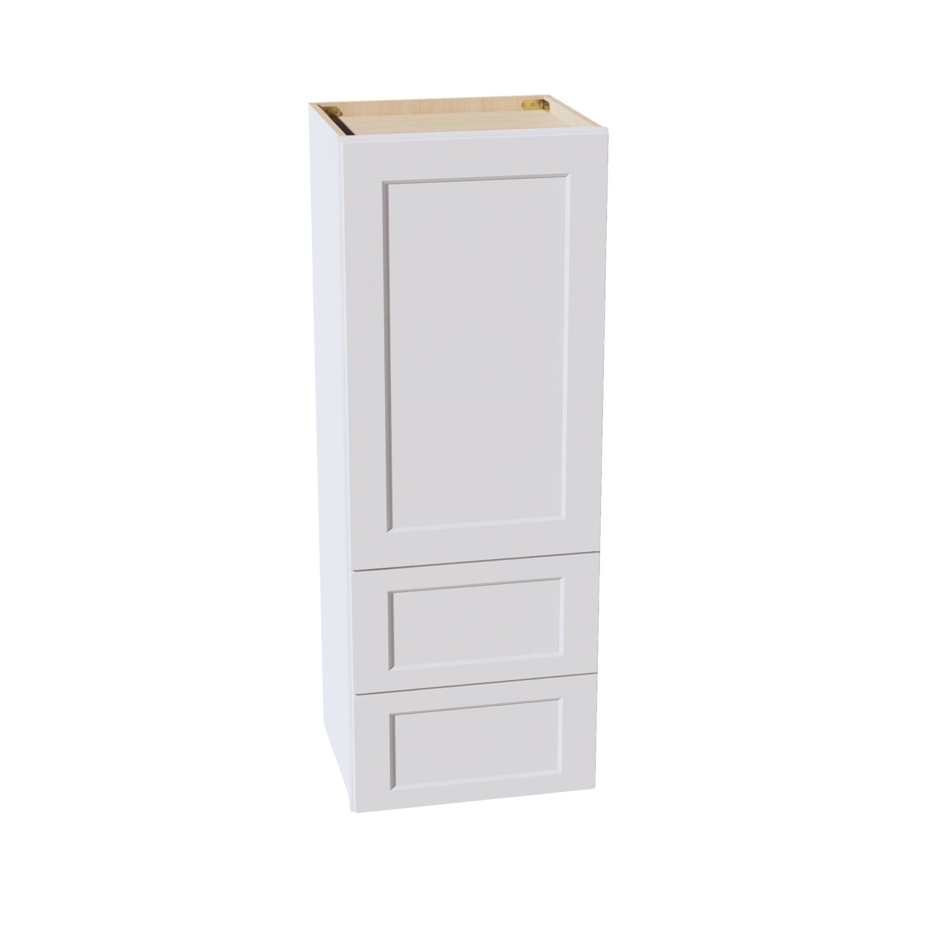WD1848-SW  Diagonal Wall Corner Cabinet 1 Door & 2 Shelves - Shaker Style - Pure White   18'W x 48"H x 15"D