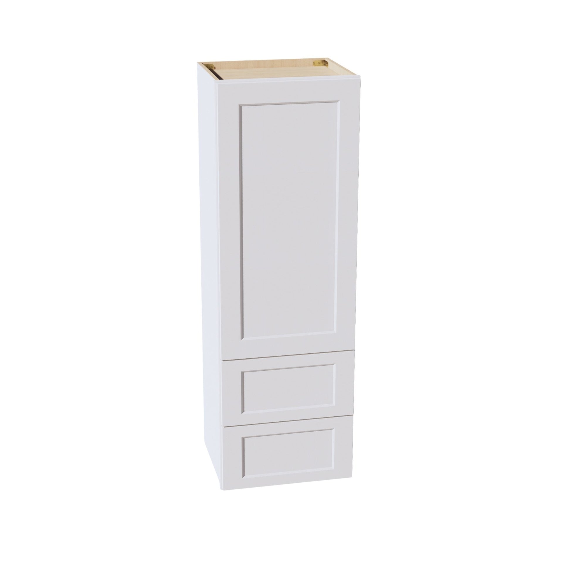 WD1854-SW  Diagonal Wall Corner Cabinet 1 Door & 2 Shelves - Shaker Style - Pure White   18'W x 54"H x 15"D