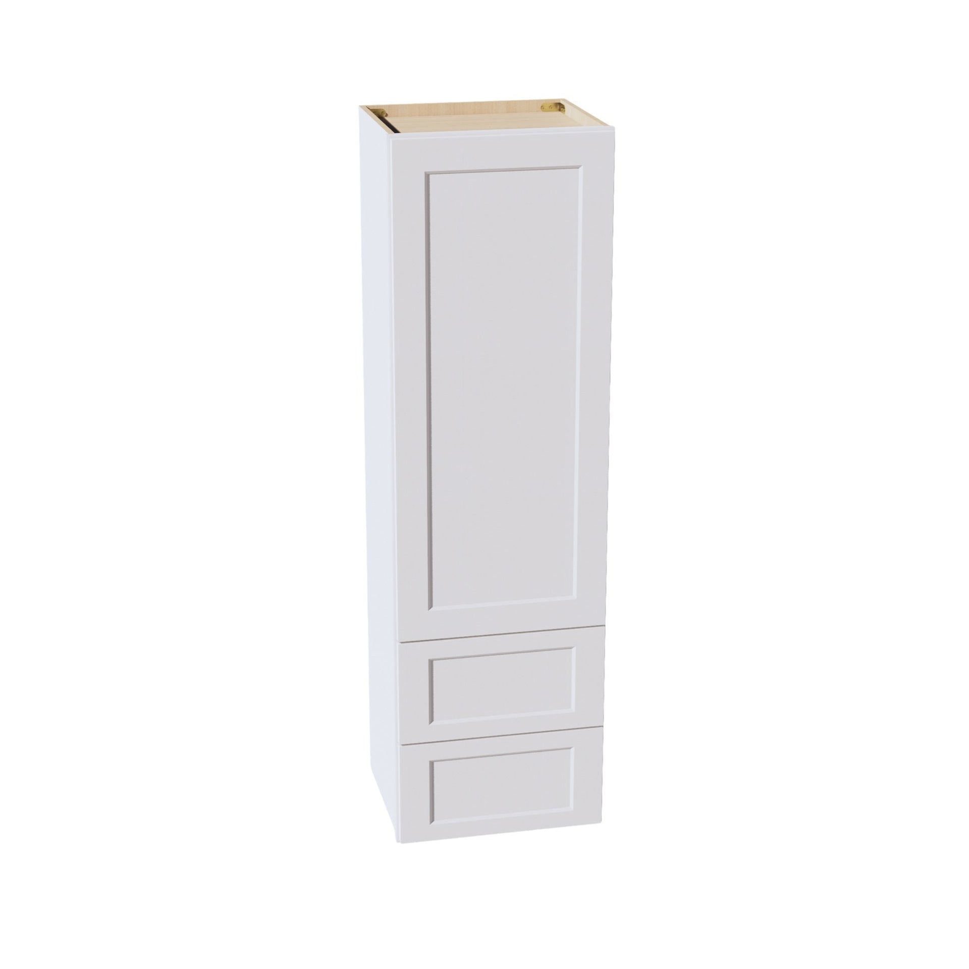 WD1860-SW  Diagonal Wall Corner Cabinet 1 Door & 2 Shelves - Shaker Style - Pure White   18'W x 60"H x 15"D