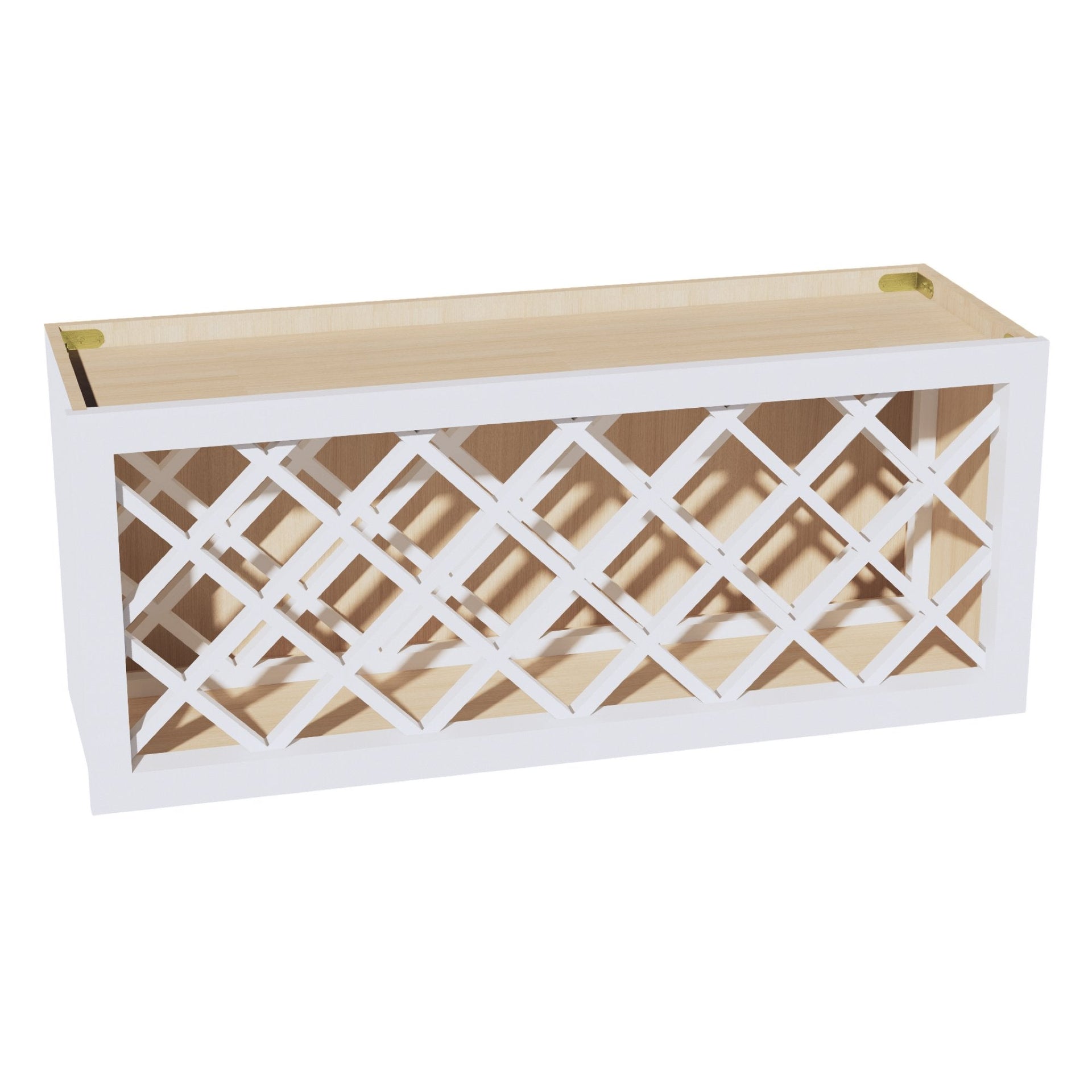 WR3615-SW  Wood Wall Mounted Range Hood - Shaker Style - Pure White   36"W x 15"H x 12"D