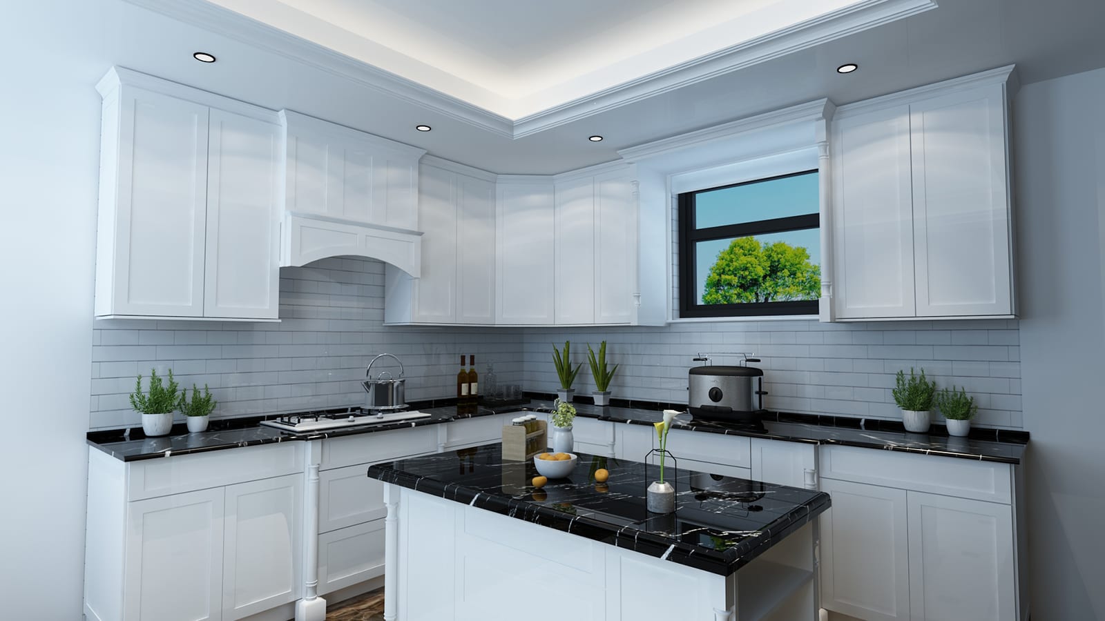 WR3615-SW  Wood Wall Mounted Range Hood - Shaker Style - Pure White   36"W x 15"H x 12"D