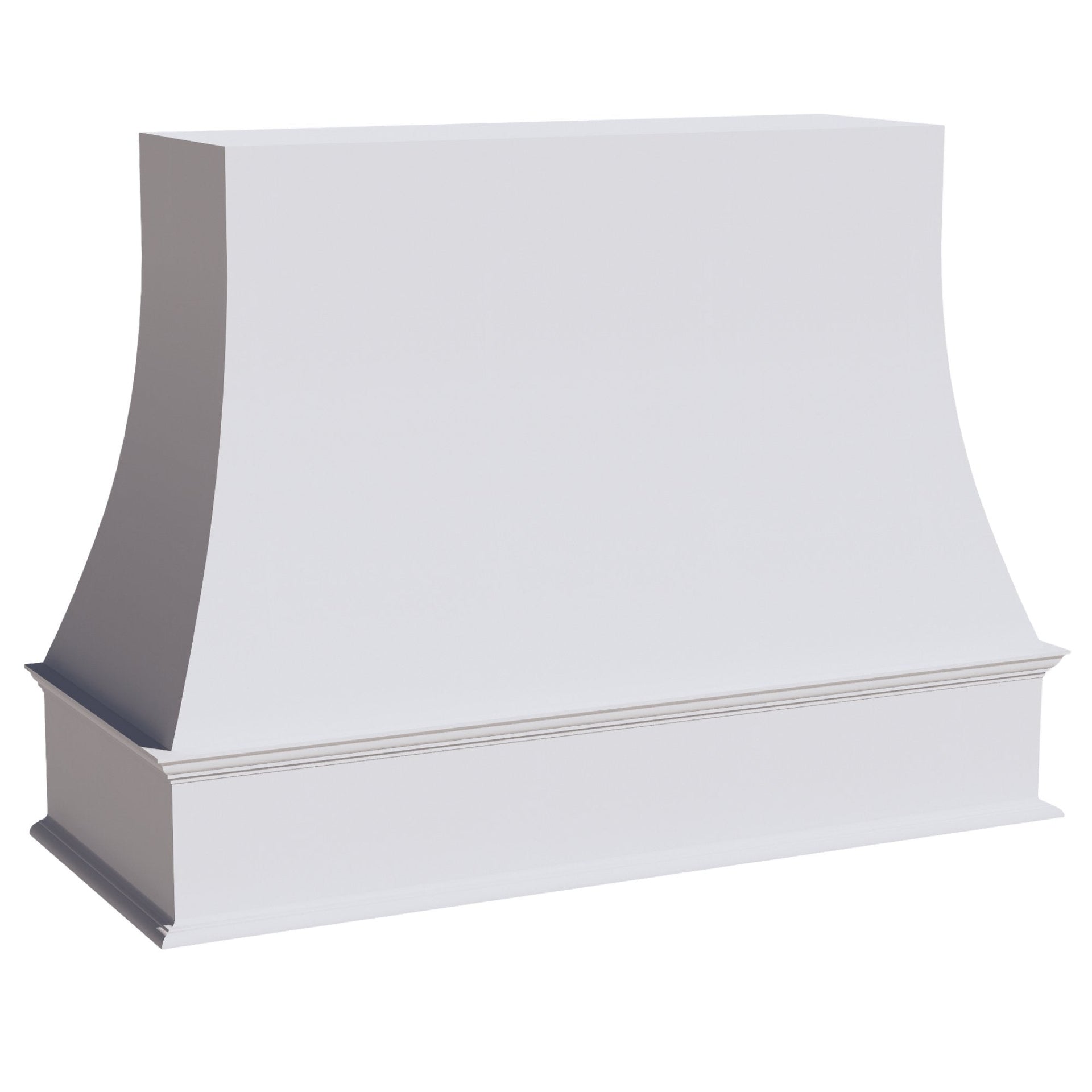 WRH4836-SW:  Shaker White 48"W x 36"H Wood Wall Mounted Range Hoods