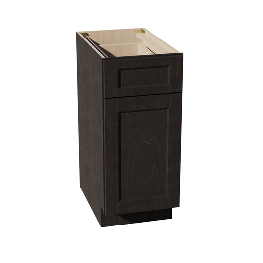 B15-SDG: Shaker Dark Grey 15" 1 Drawer 1 Door Standard Base Cabinet