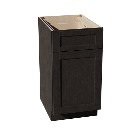 B18TR-SDG: Shaker Dark Grey 18" 1 Drawer Trash Pull Out Base Cabinet