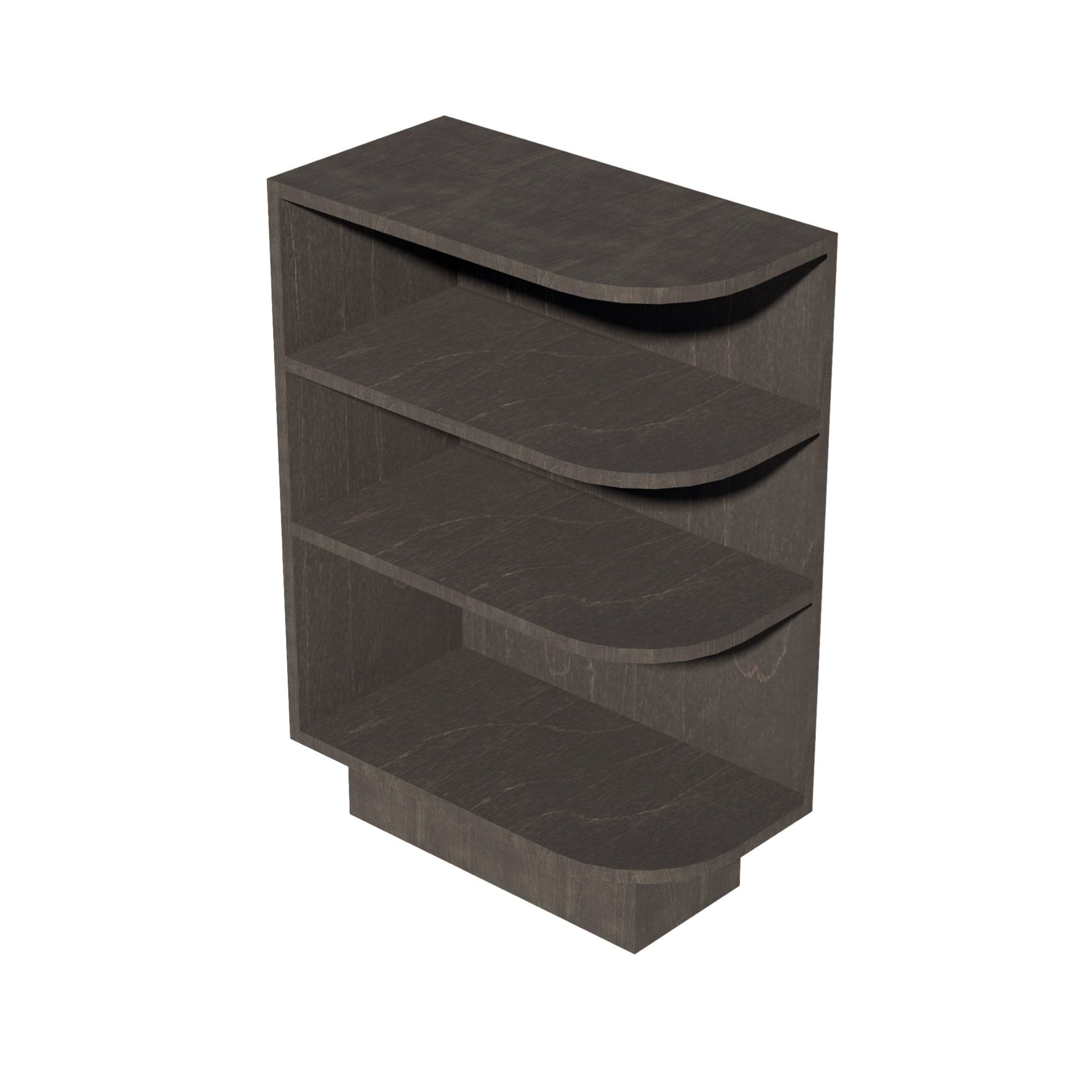 BES12L-SDG  Base cabinet 4 Sheleves End Corner Cabinet Left - Shaker Style - Dark Grey   12"W x 34-1/2"H x 24"D