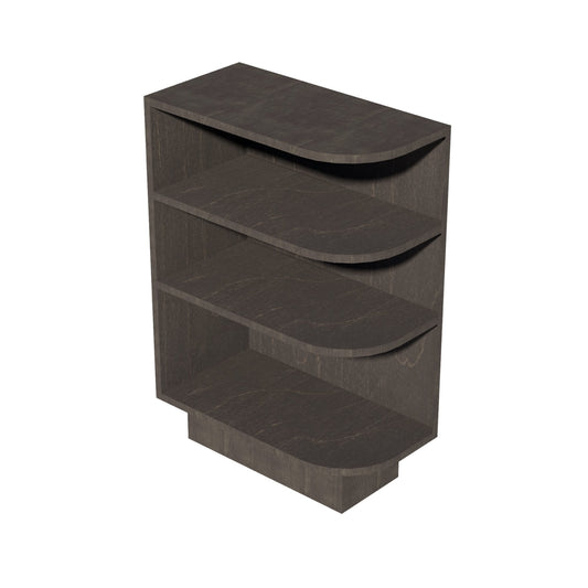 BES12L-SDG  Base cabinet 4 Sheleves End Corner Cabinet Left - Shaker Style - Dark Grey   12"W x 34-1/2"H x 24"D