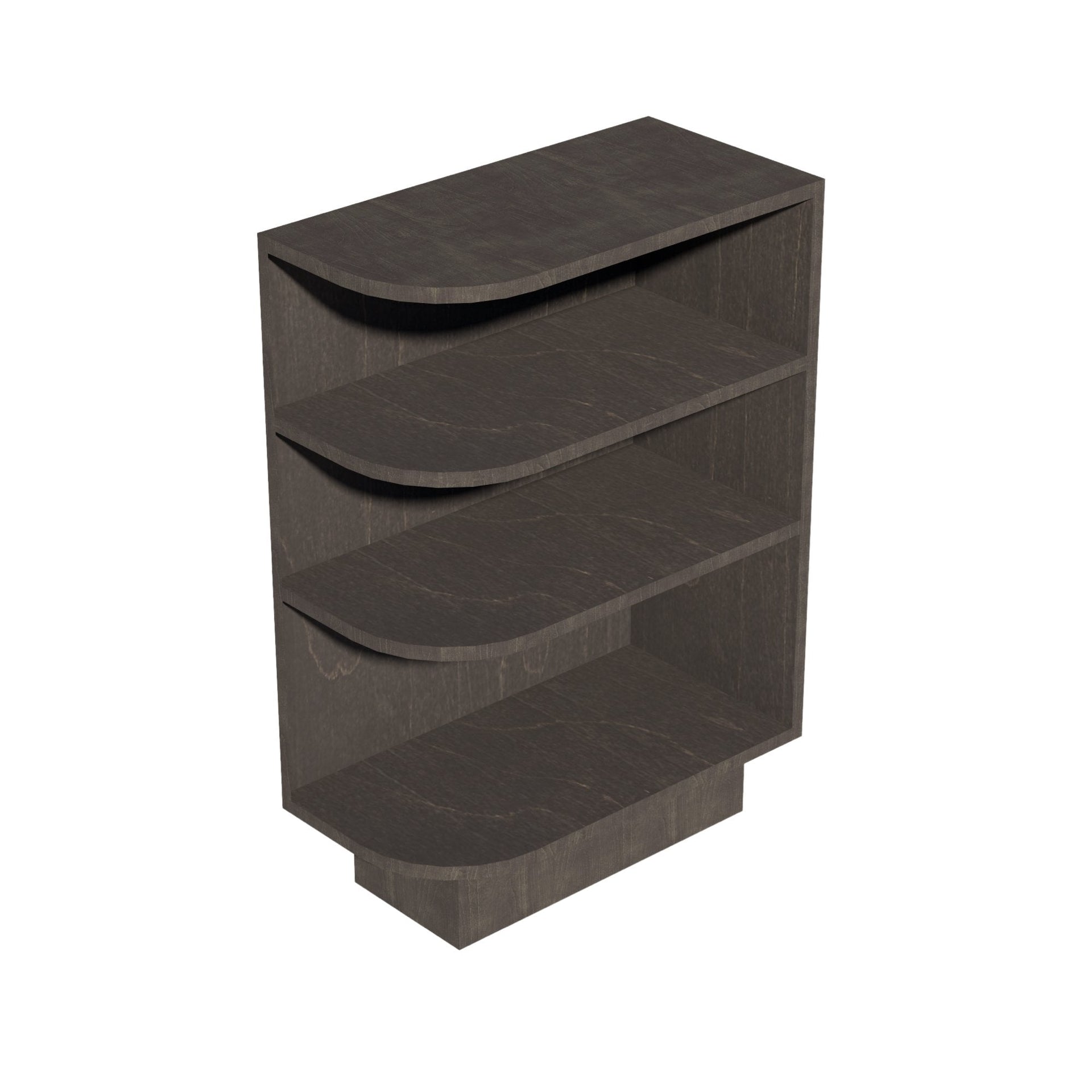 BES12R-SDG  Base cabinet 4 Sheleves End Corner Cabinet Right - Shaker Style - Dark Grey   12"W x 34-1/2"H x 24"D