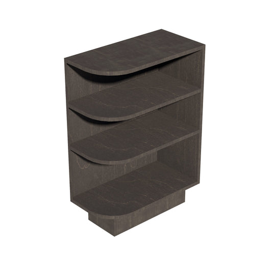 BES12R-SDG  Base cabinet 4 Sheleves End Corner Cabinet Right - Shaker Style - Dark Grey   12"W x 34-1/2"H x 24"D
