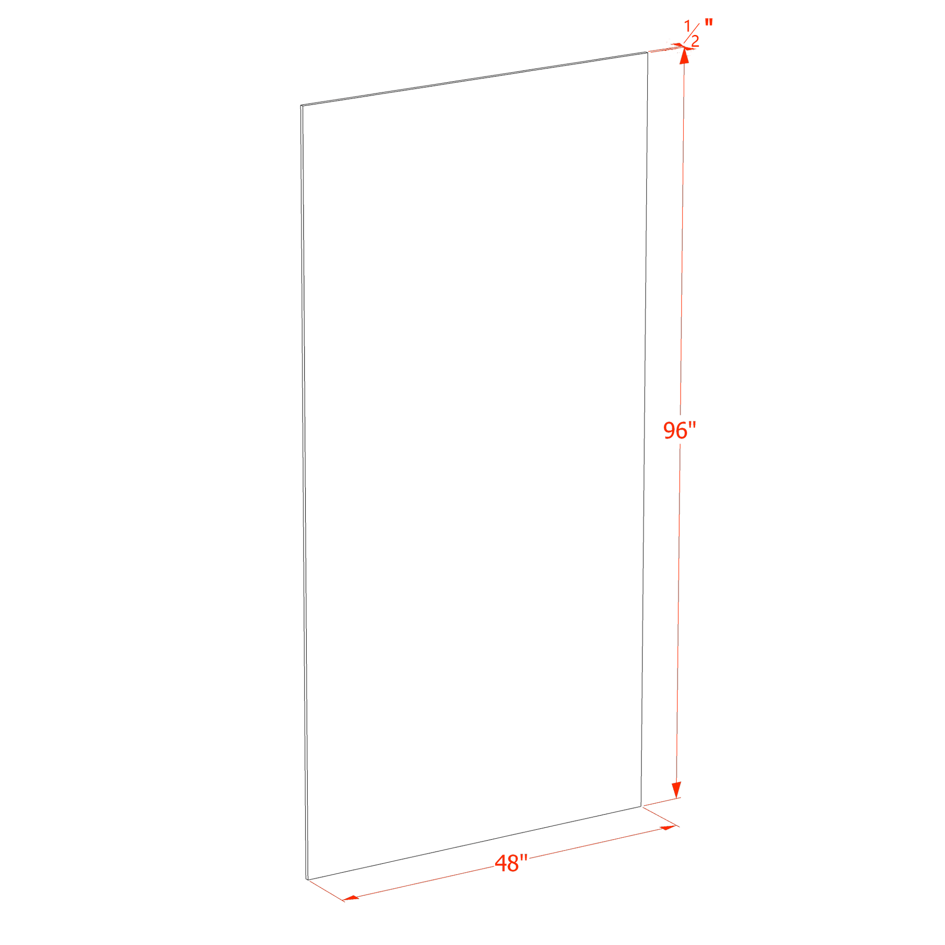 BP4896-1/2-SDG  Base End Skin Panel - Shaker Style - Dark Grey   48"W x 96"H x 1/2"D