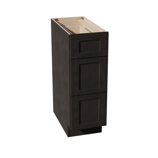 DB12-SDG  Base Cabinet 3 Drawers - Shaker Style - Dark Grey   12"W x 34-1/2"H x 24"D