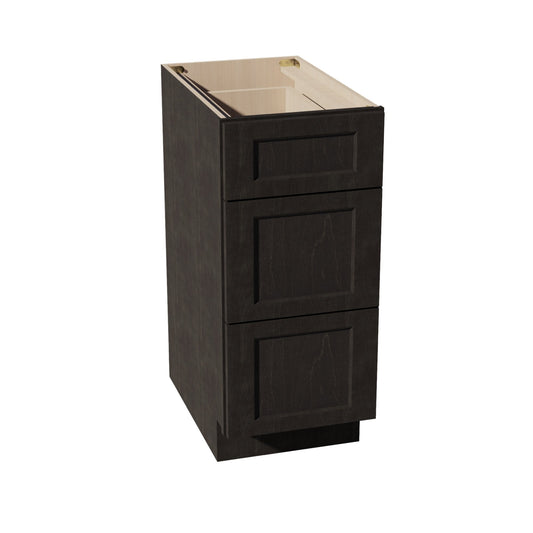 DB15-SDG  Base Cabinet 3 Drawers - Shaker Style - Dark Grey   15"W x 34-1/2"H x 24"D