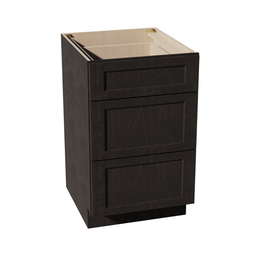 DB21-SDG  Base Cabinet 3 Drawers - Shaker Style - Dark Grey   21"W x 34-1/2"H x 24"D