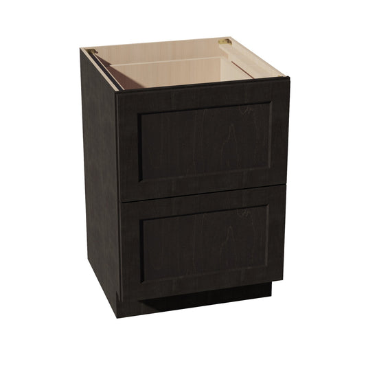 DB24-2-SDG  Base Cabinet 3 Drawers - Shaker Style - Dark Grey   24"W x 34-1/2"H x 24"D