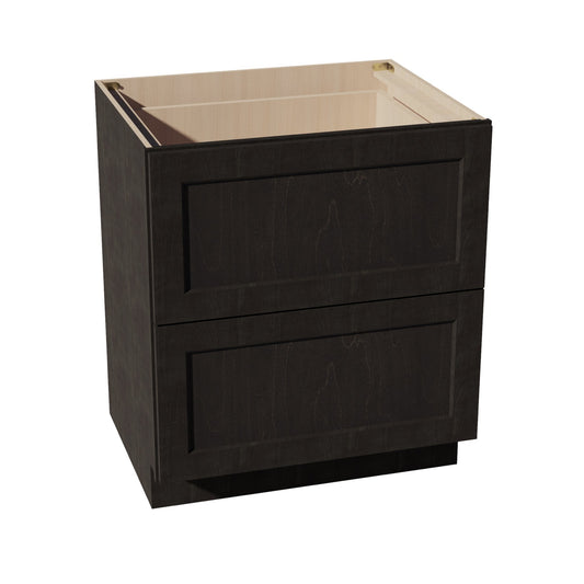 DB30-2-SDG  Base Cabinet 3 Drawers - Shaker Style - Dark Grey   30"W x 34-1/2"H x 24"D