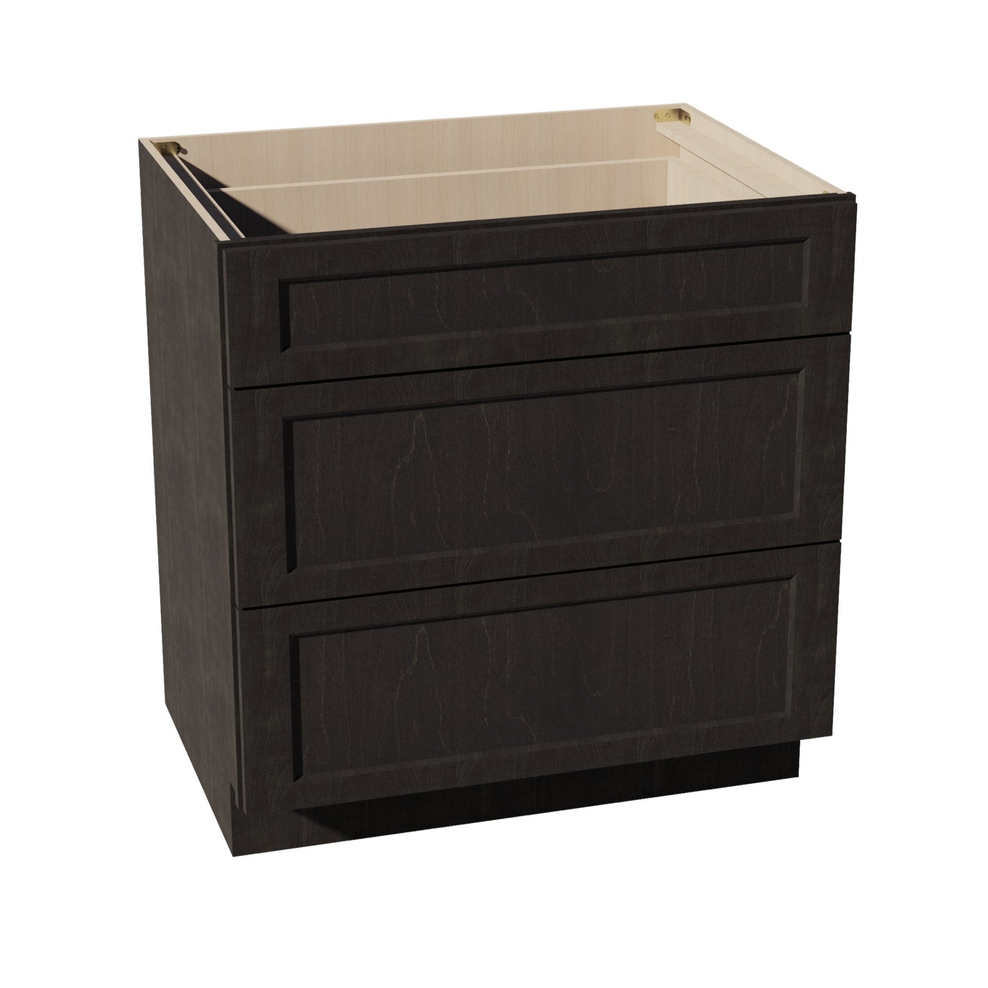 DB33-SDG  Base Cabinet 3 Drawers - Shaker Style - Dark Grey   33"W x 34-1/2"H x 24"D