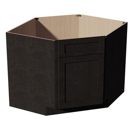 DSB42-SDG  Base Cabinet 1 Door 1 False Drawer Corner Sink - Shaker Style - Dark Grey   27"W x 34-1/2"H x 24"D