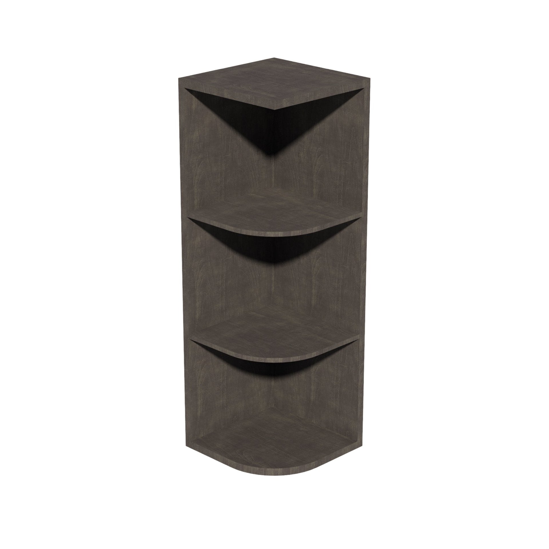 OE1236-SDG  Wall End 4 Shelf Cabinet - Shaker Style - Dark Grey   12"W x 36"H x 12"D