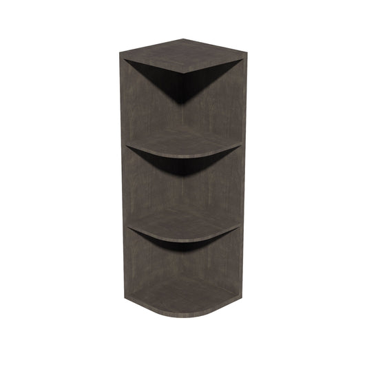 OE1236-SDG  Wall End 4 Shelf Cabinet - Shaker Style - Dark Grey   12"W x 36"H x 12"D